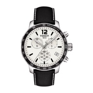 Tissot quickster chronograph solid color silver black t0954171603700 men's watches