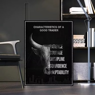 Trader Motivational Poster Characteristic of A Good Trader Patience Courage Discipline Stock Market 