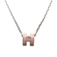 愛馬仕 Pop H 迷你項鍊，粉紅色/銀色金屬材質，1635 [二手] 愛馬仕