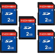 INDMEM 5 Pack SD Card 2GB Class 4 Flash Memory Card 2G SLC Stanard Secure Digital Cards