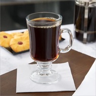 Clear Irish Glass Coffee Cups with Footed Stem BaseGoblet Mugsfor Chocolate Latte SmoothieCoffee Acc