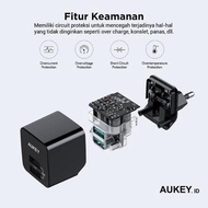 READY AUKEY CHARGER IPHONE SAMSUNG 2 PORTS 12W WITH AIPOWER ORIGINAL