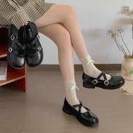A636-Freeters Texture All-Match Cross Shape Flat Leather Sole Height 2.5cm