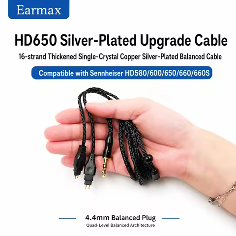 16-Core Thickened OCC Silver-Plated Balanced Headphone Cable For Sennheiser HD650 / HD660S2 / HD600,