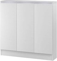 IWATSUKI Storage Shelf with Door to Order Made in 1cm Units Within Width 45-120cm White Wood Width 8