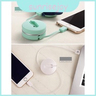 Small Round Box Stretchable Data Cable For Apple Devices With Fast Charging And Data Sync