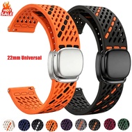 Universal 22mm Magnetic Buckle Silicone Strap for Huawei Watch GT7/GT6/GT5/GT4 46mm for Garmin 265/2
