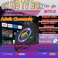 8K Android TV Box Latest Version 14.0 Unlock Full Channel HD WIFI Support 2.4/5GHz Smart Home TV Box