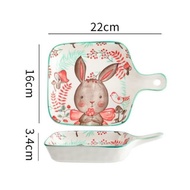 Cartoon Baking Pan Plate - Beautiful Plate, Cute Plate, Ceramic Plate