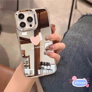 Simple Pink Love Mirror Phone Case For Vivo X200 Ultra Pro Mini Y93 Y93s Y91i Y91C Y37 Pro Y37M Y36T