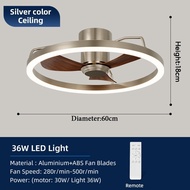 23.6 Inch DC Motor Ceiling Fan Light with LED for Bedroom Toilet Kitchen