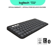 Logitech Pebble Keys 2 K380s, Multi-Device Bluetooth Wireless Keyboard with Customizable Shortcuts, 