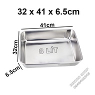 Set of 4 Stainless Steel 304 Serving Trays 20x25cm/25x30cm/30x35cm/35x40cm - Elegant Rectangular Foo