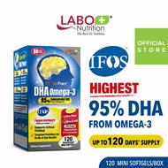 LABO OmaxPure Omega 3 DHA Fish Oil 95% DHA from Omega 3 Brain Booster Supplement with EPA for Adults