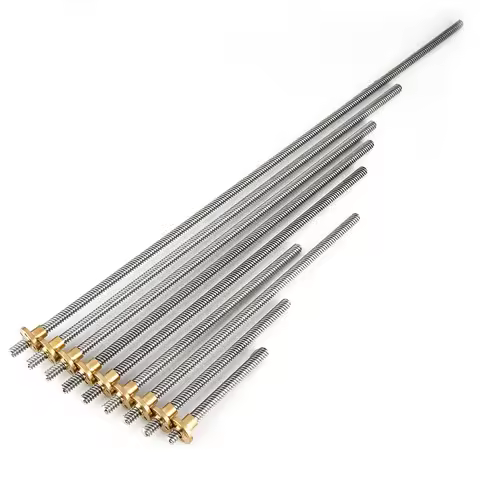 threaded rod T8 8mm Trapezoidal Stainless Steel Threaded Rod Screw & Brass Nut for 3D Printer thr