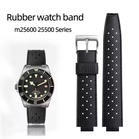 Soft Silicone Watch Strap for Tudor Pelagos 25500 25600 series Waterproof Rubber WatchBand 22-12mm M