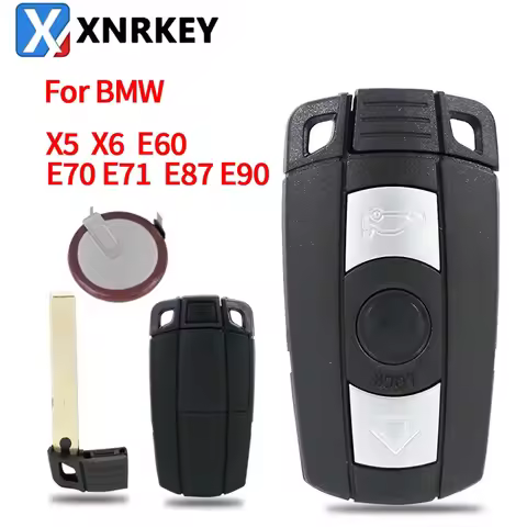 XRNKEY 3 Buttons Remote Car Key Shell Fob Case For BMW X5 X6 E60 E70 E71 E87 E90 For BMW 1 3 5 6 Ser
