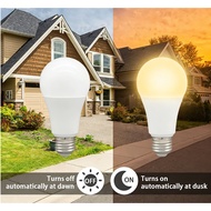LED Light Sensor Bulb E27 15W Dusk to Dawn Smart Lamp Bulb AC85V-265V Day Night Light Auto On/Off Fo