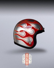 MAKOTO小林誠 X GALLOP聯名 復古拉線彩繪安全帽 銀色