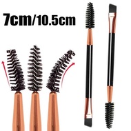 WOOLOVE 1PC Double Head Makeup Brush Eyelash Eyebrow Makeup Brush Reel Angled Brushes Cosmetics Beauty Tools Aluminum Tube Handle