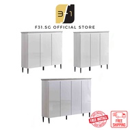 Amias Off White And Grey Glass Top Shoe Cabinet