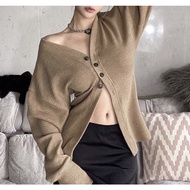 Women's beige turtleneck cardigan