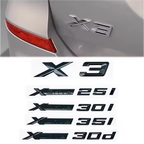 3D ABS Letter Badges for Trunk Emblem suitable for BMW X3 models E83 F25 G01 as well as XDrive 20i 2