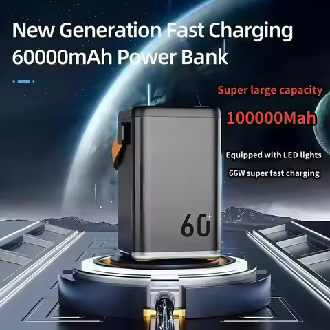 2024 new Outdoor Emergency Portable Mobile Power Supply Mobile Phone Charger 60000mah Power Bank Lar