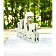 Relay With Base ENMG Model G2R-2 24VDC (Equivalent To Omron) DIN Rail 2N.O 2N.C COM LED Coil24Vdc 5A