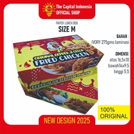SIZE M - contents 100 - IVORY Laminated Paper Lunch Box Fried Chicken Dkriuk