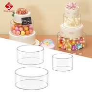 [fineblueua] 3x Cake Stand Cupcake Stand 6" 8" 10" Stackable Transparent Cake Stand Cylinder Boxes