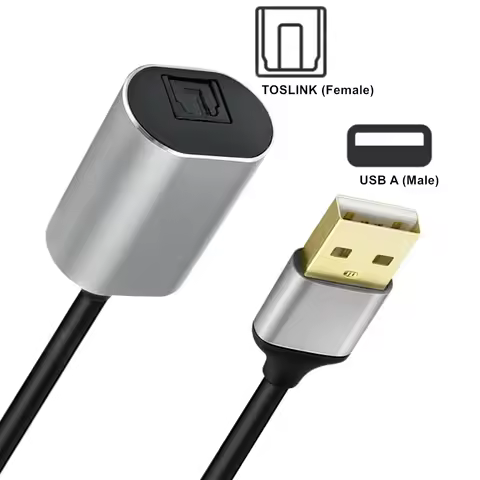 20cm USB A to TOSLINK Optical Audio Adapter,Unidirectional USB Type A to SPDIF Digital Converter,S/P