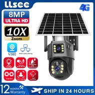 LLSEE V380 dual lens 4K wireless 4G SIM card outdoor solar camera waterproof 360 CCTV home security 