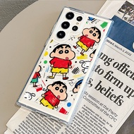 Cute Crayon Shin-chan Hard Clear Case for Samsung S26 S25 Ultra S24 Ultra S25FE A56 S24FE S23 Ultra 