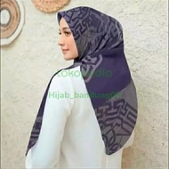 DISKON !! Hijab Segi Empat Voal Motif Diana Ungu / Jilbab Terbaru