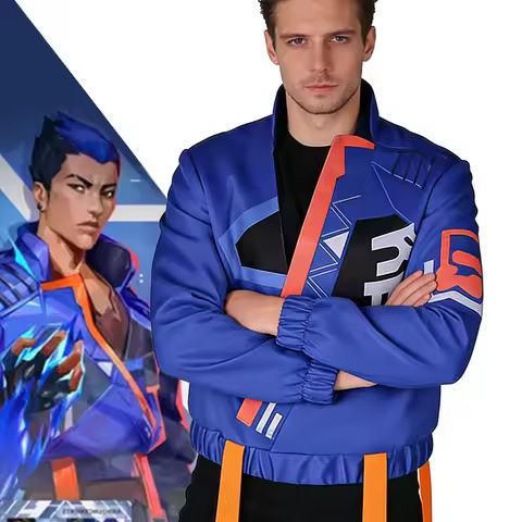 Valorant Yoru Cosplay Costume Coat Outfits Adult Blue Jacket Tops Overcoat Halloween Carnival Party