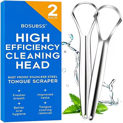 2 tongue coating brush and scraper, eliminate bad breath, freshen breath, gently care for gums, desi