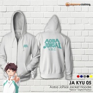 Haikyuu Aoba Johsai White Anime Hoodie Jacket JA KYU 05