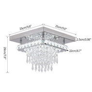 【More Suitable】 VETRULUS Luxury Silver K9 Crystal Ceiling Lamp Led Chandelier Modern Living Dining R