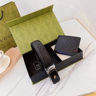 GUCCI Latest Exclusive Belt Wallet Set Gucci The Belt Is Made Of Original Leather Cowhide Belt Body,