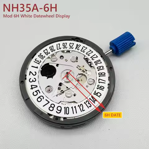 Genuine Automatic Mechanical NH35 6H Date Movement Modification 6 O'clock Datewheel Position NH35A 4