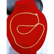 Emas 916 Original Necklace Women Peach Heart Chain Rantai Leher Emas 375 Original Hypoallergenic