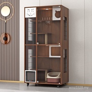 Household Cats Solid Wood Villa Cat House Oversized Luxury Cats Cats Cats Cats Cabinets Cages Fixed 