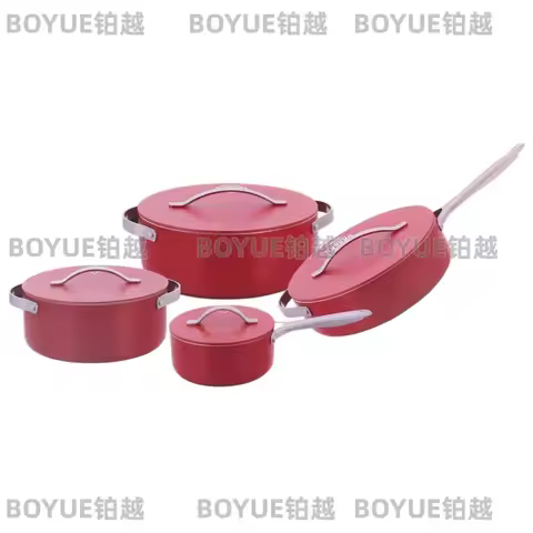 8 Piece Nonstick Cookware Set Maifan Stone Soup Pot Wok Frying Pan Kitchen Cooking Pots Gift for Hom