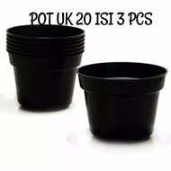 Flower pot UK 20 (diameter 19cm) contains 3 pcs plastic flower pot/ cheap flower pot ornamental plan
