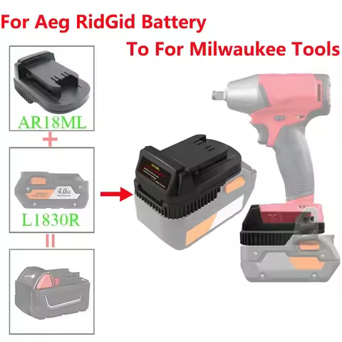 AR18ML Battery Adapter Converter for Ridgid /AEG 18V Lithium Battery Convert for Milwaukee 18V Li-io