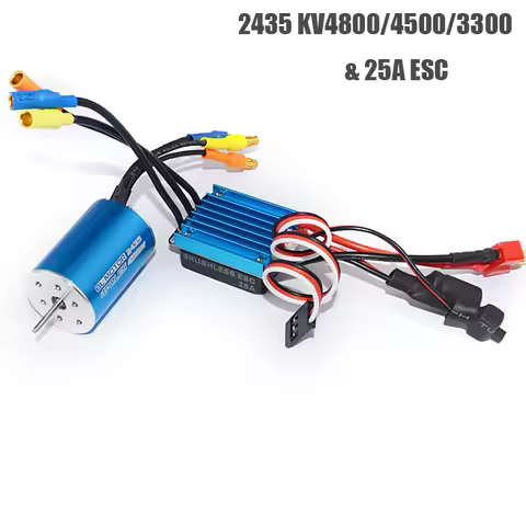 RC 2435 KV4800 / 4500 / 3300 4P Sensorless Brushless Motor with 25A Brushless ESC for 1/16 1/18 RC C