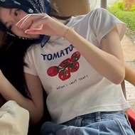 【HSTYLE】T恤 蕃茄短袖短版T恤ODD1410-L-白色