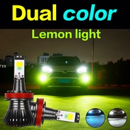 【2pcs】Car LED Fog lamp Dual Colors fog light headlight headlamp H3 H7 H11 9005 881 H4 H8 H16 9006 HB