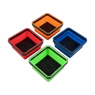 Strong Magnetic Parts Box Silicone Tool Tray Silicone Foldable Magnetic Color Square Parts Tray